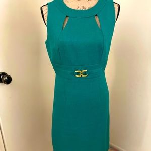 Tahari sheath dress with buckle at waist size 6